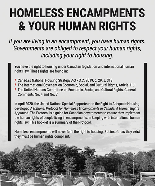 Homeless Encampments & Your Human Rights Handout