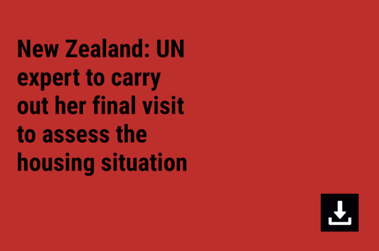 New Zealand: UN expert to carry out her final visit to assess the housing situation