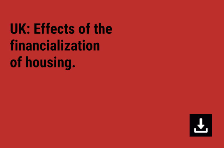 UK: Effects of the financialization of housing