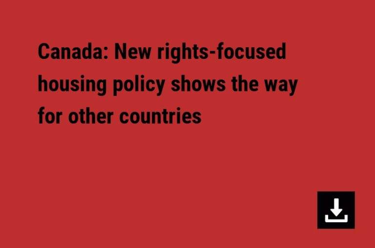 Canada: New rights-focused  housing policy shows the way for other countries