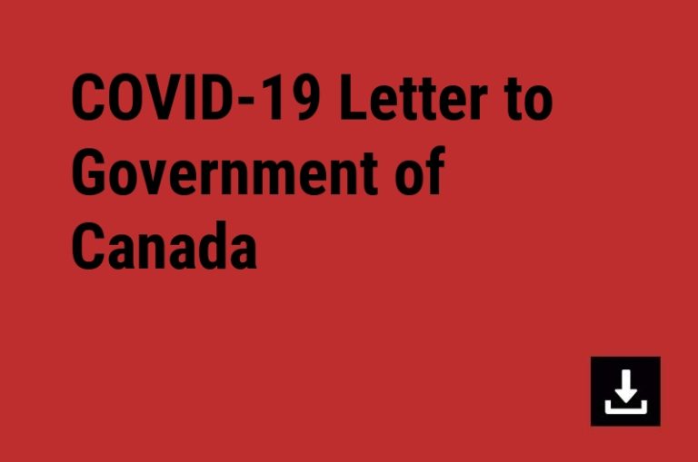 COVID-19 Letter to Government of Canada