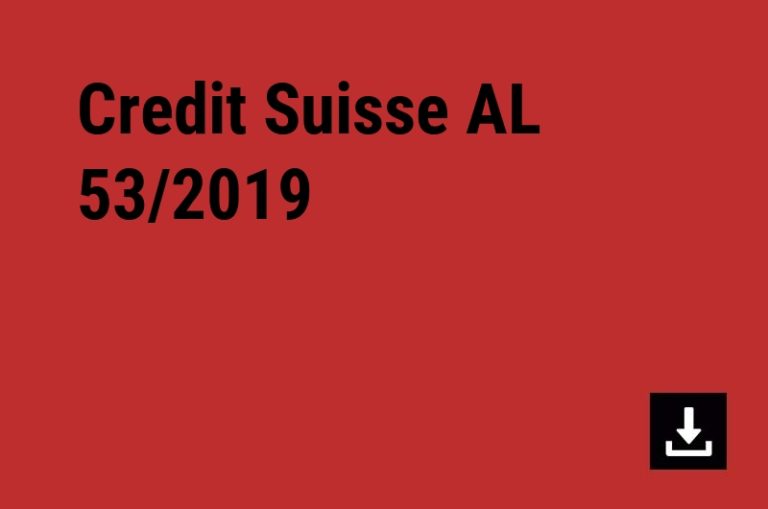 Credit Suisse AL 53/2019