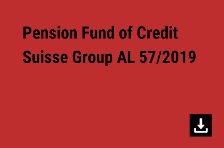 Pension Fund of Credit Suisse Group AL 57/2019