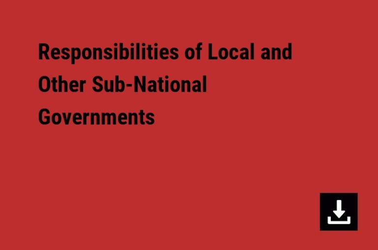 Responsibilities of Local and Other Sub-National Governments