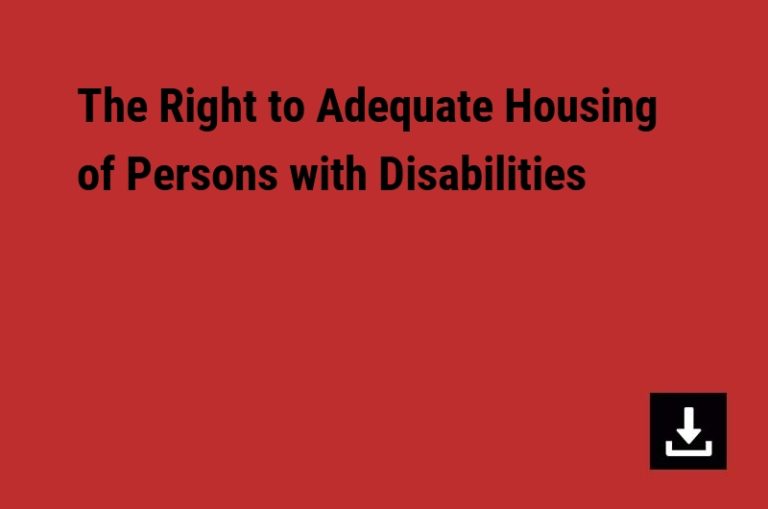 The Right to Adequate Housing of Persons with Disabilities