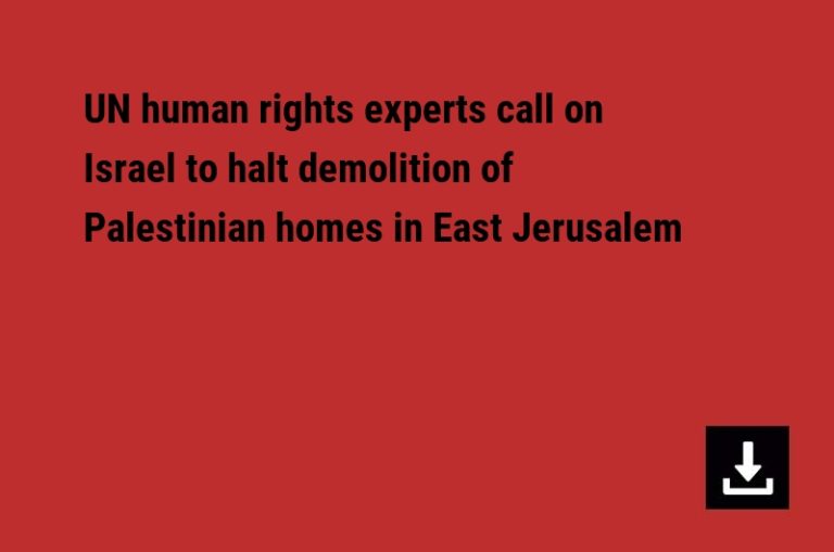 UN human rights experts call on Israel to halt demolition of Palestinian homes in East Jerusalem