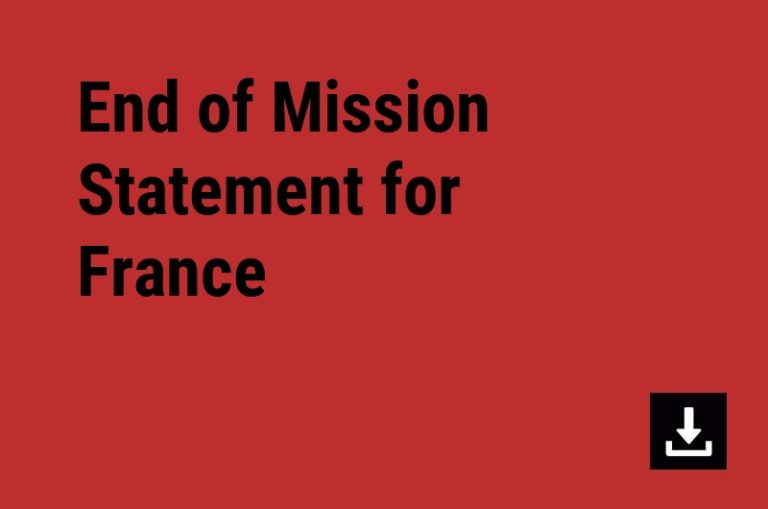 End of Mission Statement for France