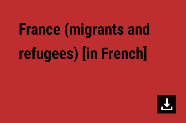 France (migrants and refugees) [in French]