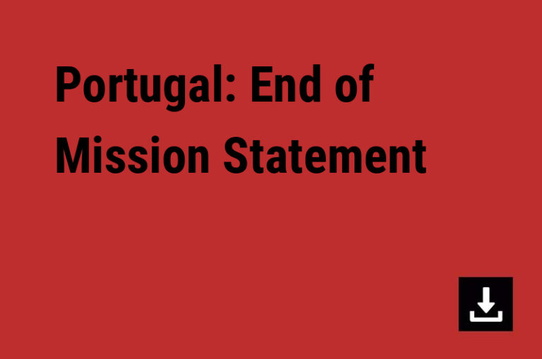 Portugal: End of Mission Statement