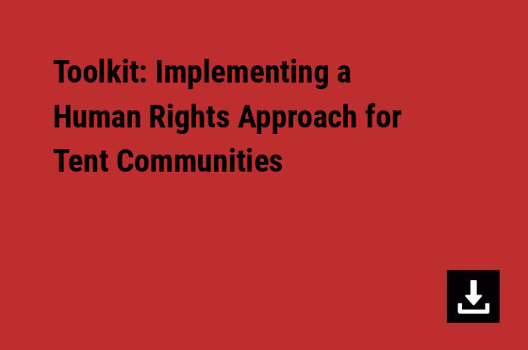 Toolkit: Implementing a Human Rights Approach for Tent Communities