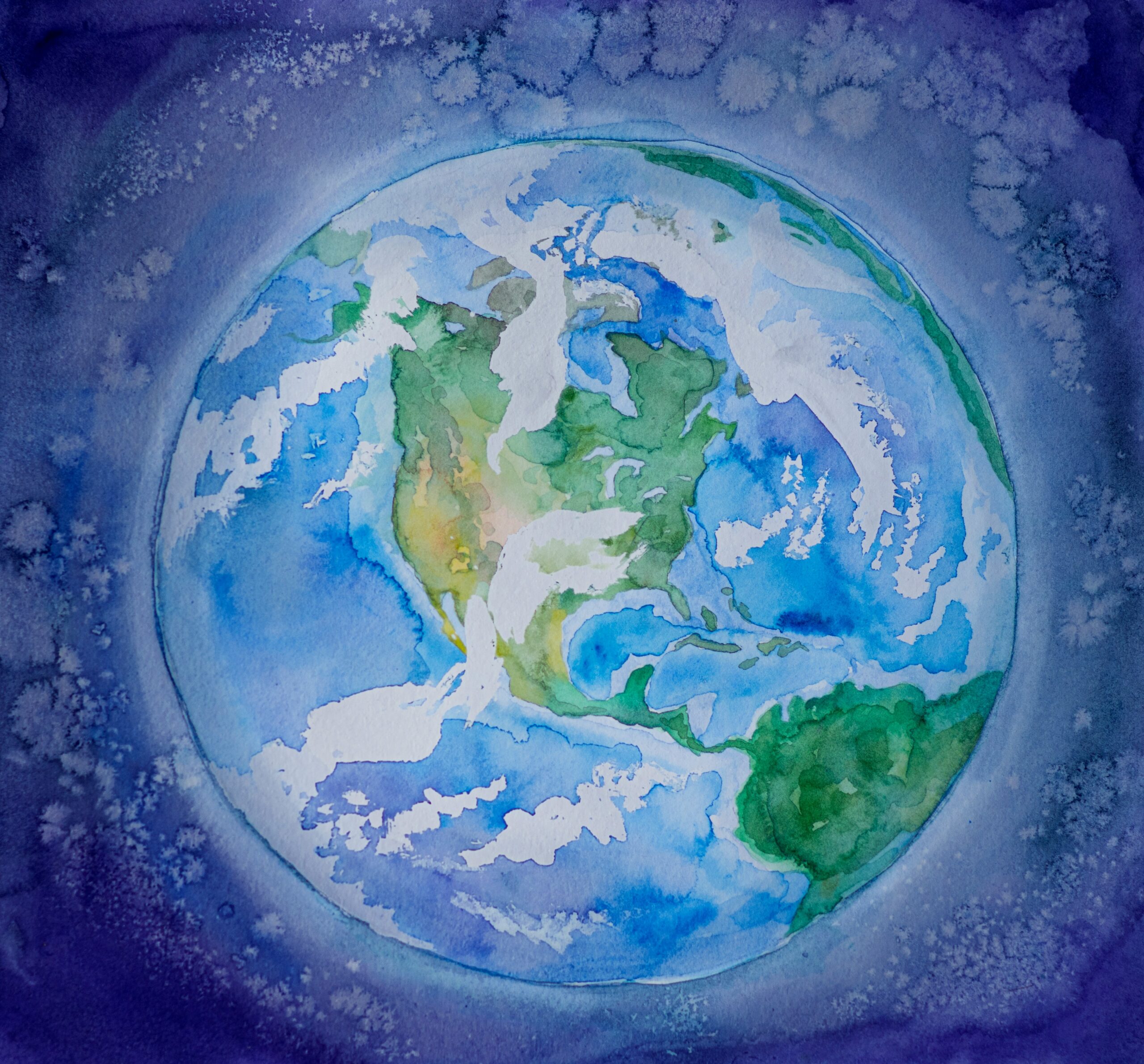 globe watercolor